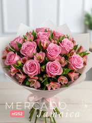 Ramo Dulzura Infinita con 12 Rosas Rosas