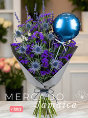 Cielo Nocturno de Eryngium y Statice Morado