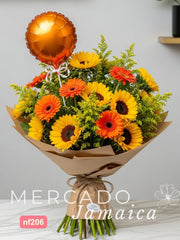 Ramo Fiesta de Colores con Girasoles y Gerberas