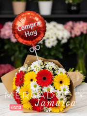 Ramo Fiesta con 20 Gerberas Rojas y Amarillas