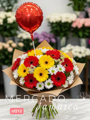 Ramo Fiesta con 20 Gerberas Rojas y Amarillas