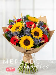 Ramo Arcoíris Campestre con Girasoles y Gerberas