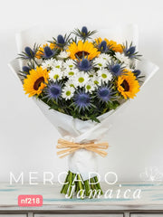 Ramo Cielo y Girasol con Toques Silvestres