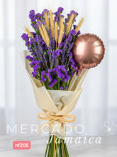 Ramo Cosecha Púrpura con Trigo y Statice