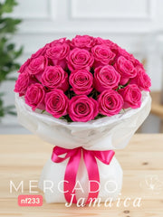 Ramo Impacto Fuchsia con 24 Rosas Vibrantes