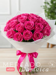 Ramo Impacto Fuchsia con 24 Rosas Vibrantes