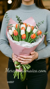 Ramos Tulipanes Naranja Ramo Natural !