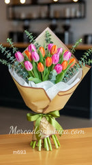 Ramo Floral con Tulipanes Naranja Para Enamorados !