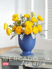 20 Ranúnculos Amarillos en Copa Floral