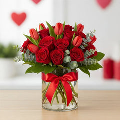 Tulipanes y rosas bombón de febrero