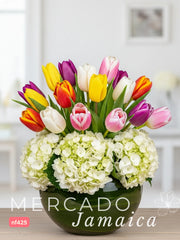 Nube de color con Tulipanes