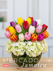 Nube de color con Tulipanes