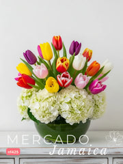Nube de color con Tulipanes