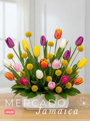 Esferas de Color con Tulipanes