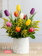 Besos Dorados con Tulipanes Mixtos