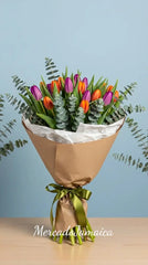 Ramo 20 Tulipanes Naranja y Moraditos Amor Amor !