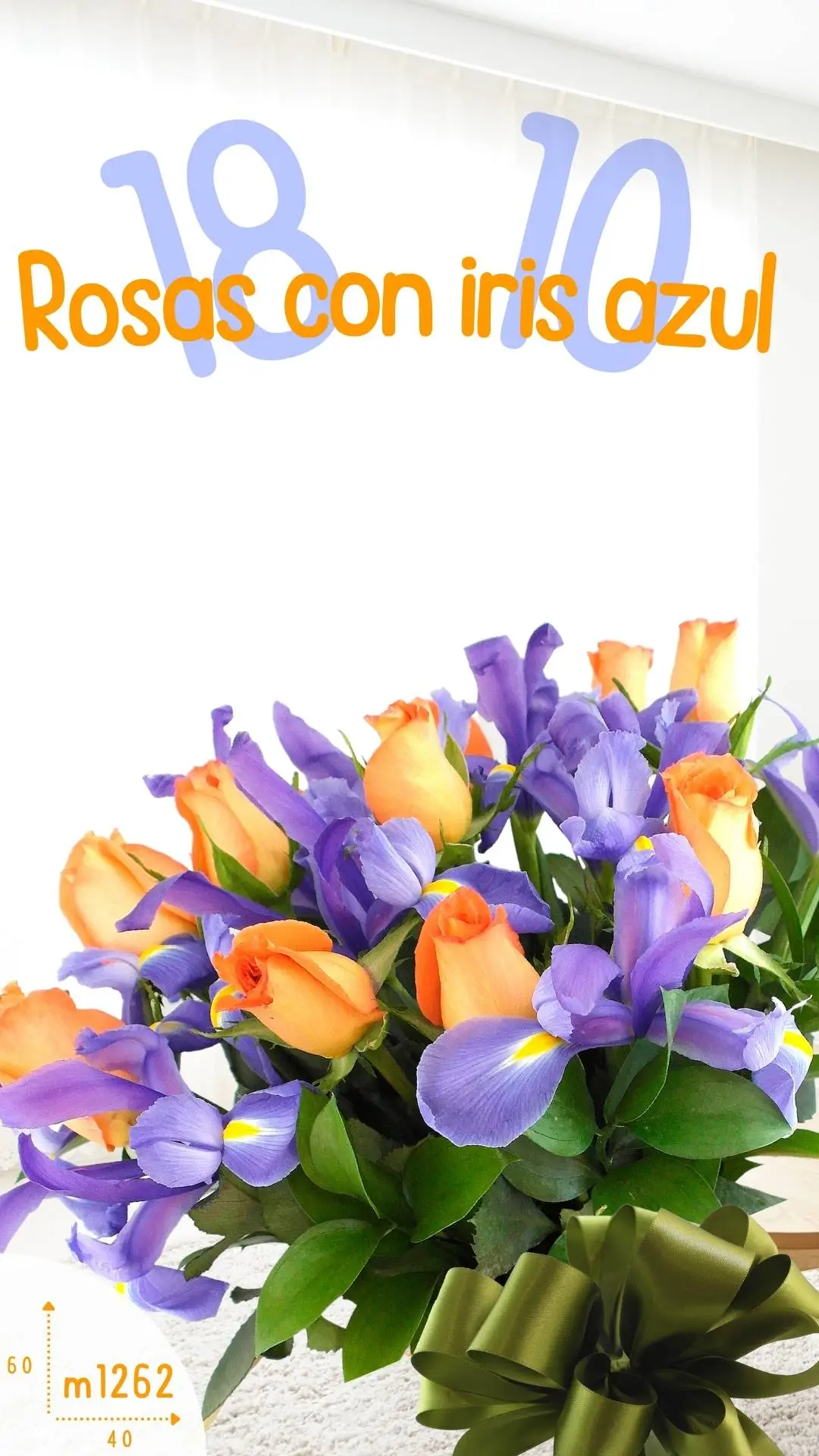 Arreglo Con Rosas Color Naranja Con Iris Azul Florerias Mercado De