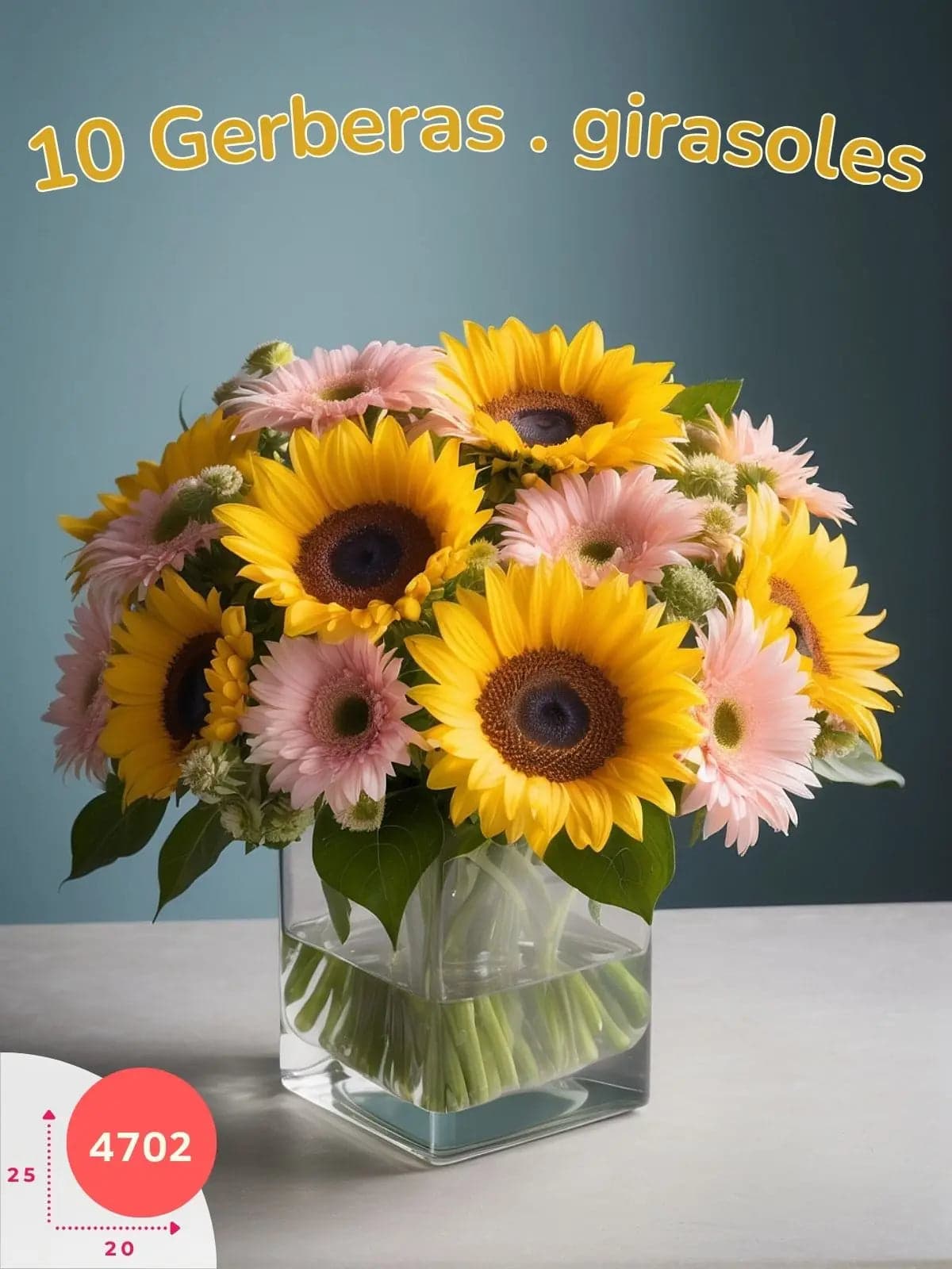 Centro de Mesa Girasoles y Gerberas Rosas CDMX