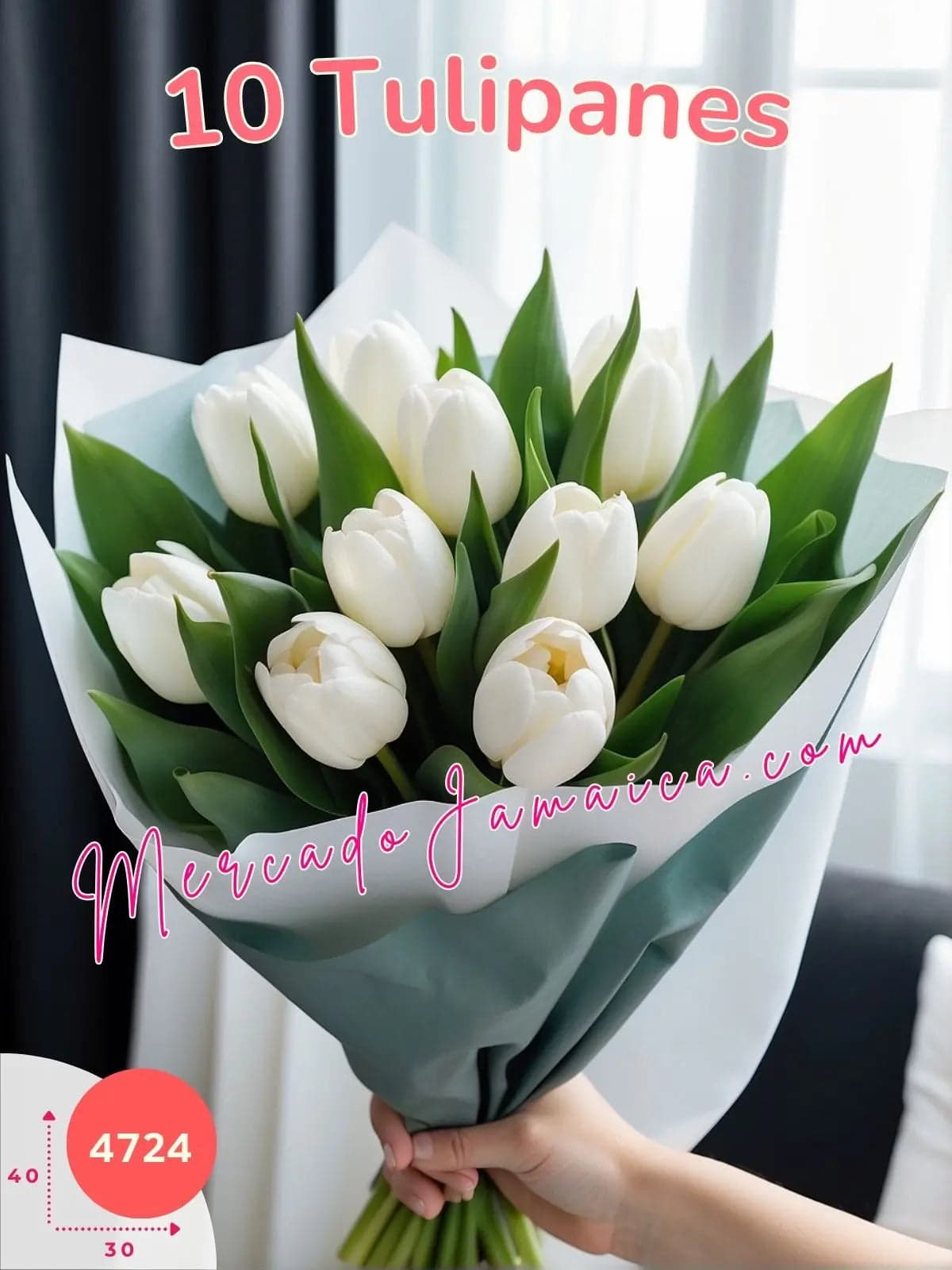 10 Tulipanes Blancos a Domicilio CDMX