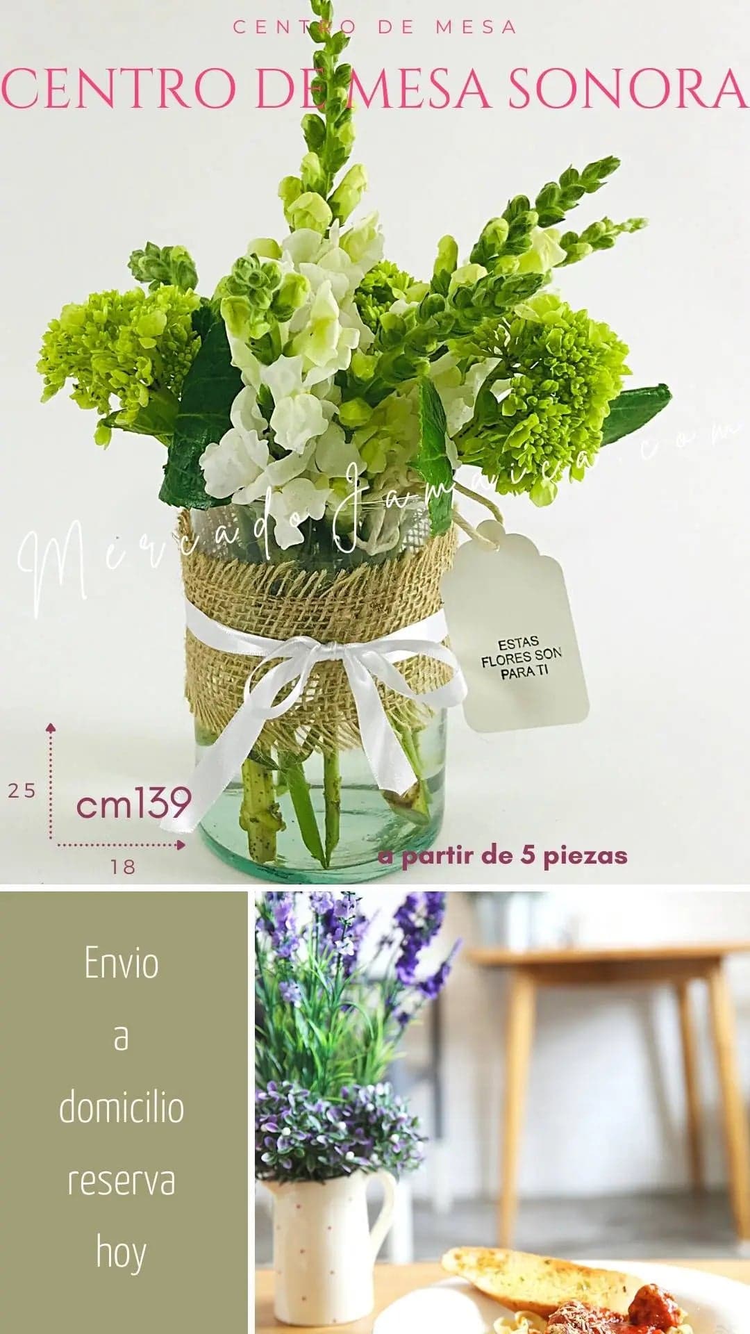 Centro de Mesa Perritos Blancos e Hortensias CDMX