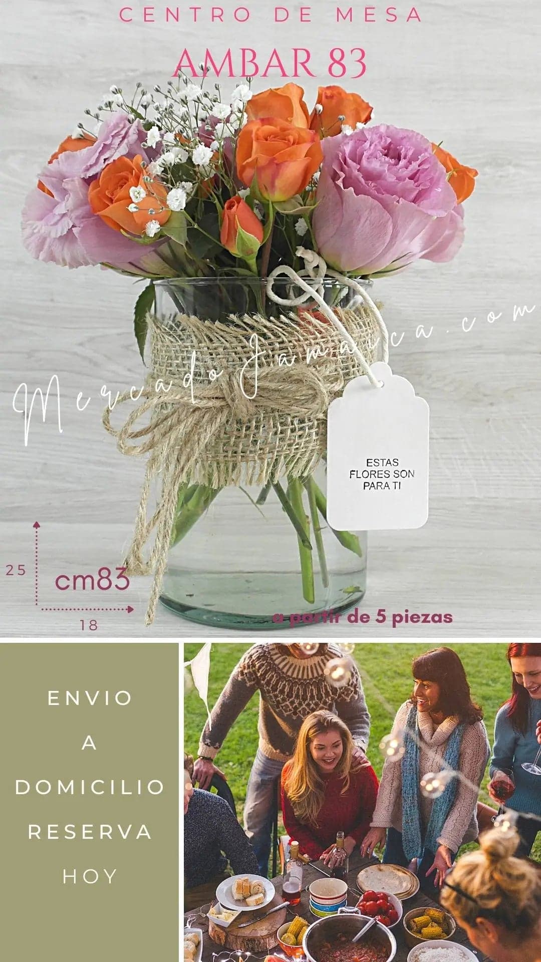 Centro Mesa Bella Ámbar: Lisianthus y Mini Rosas CDMX
