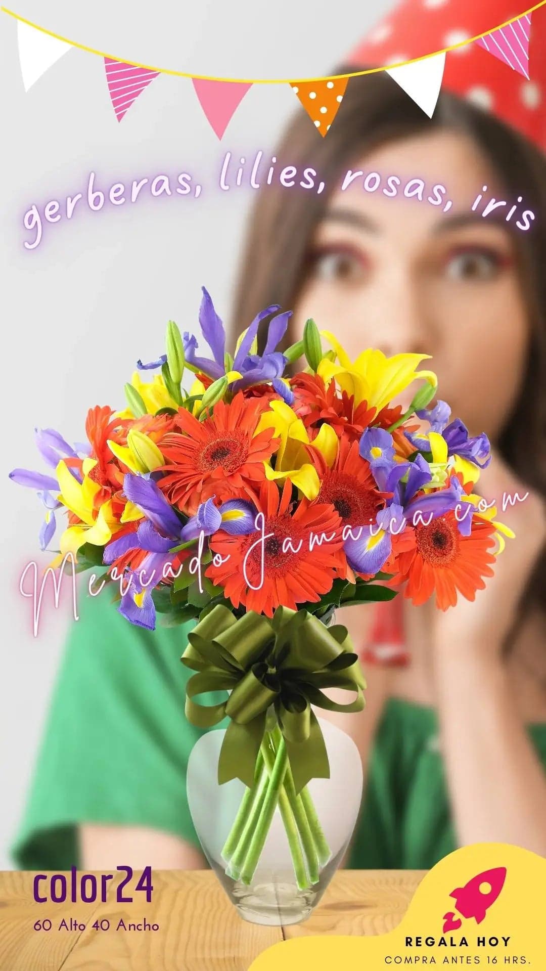 Arreglo 43 Flores Mixtas Cumpleaños CDMX a Domicilio