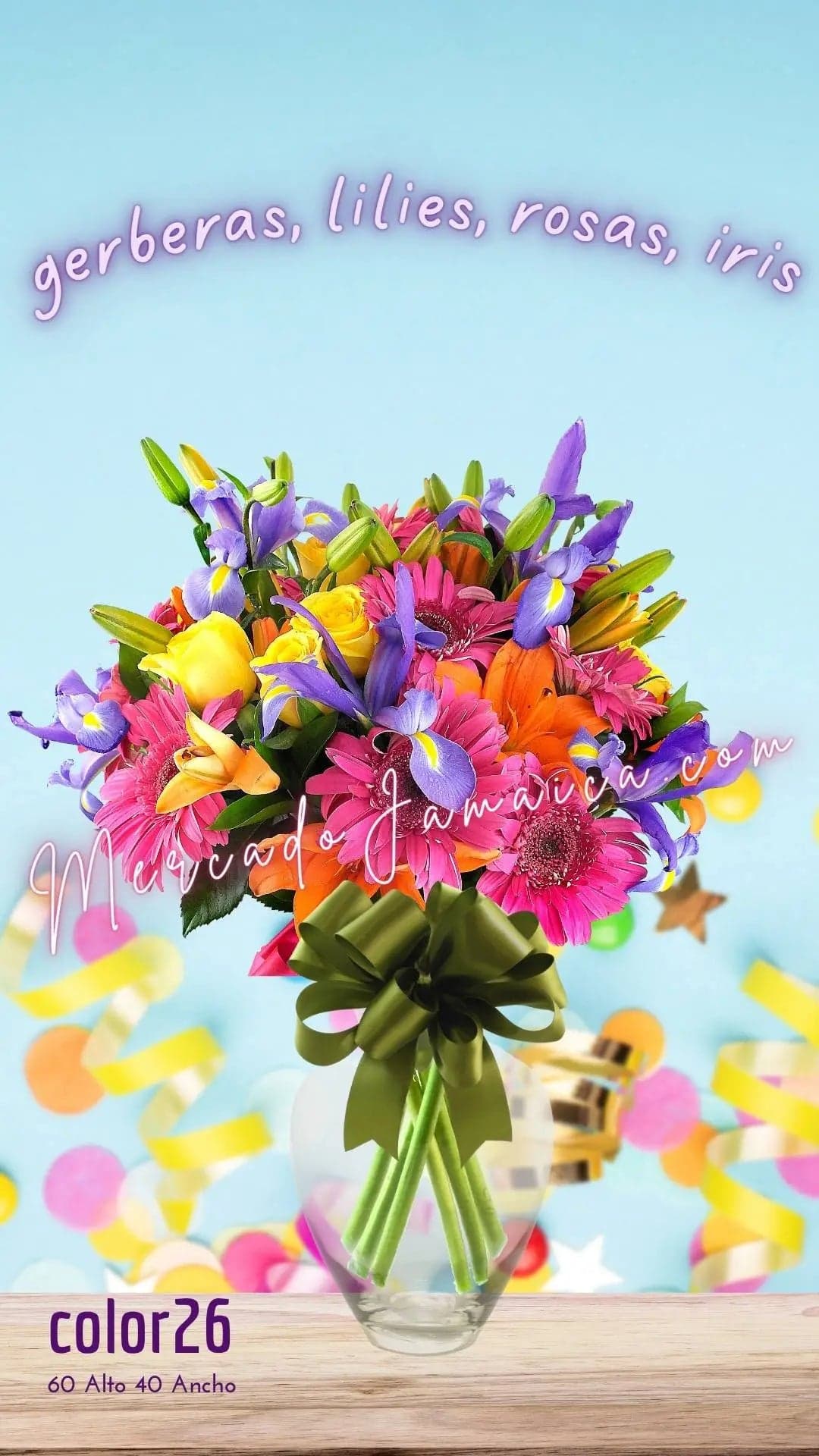 Arreglo 43 Flores Coloridas en Jarrón · CDMX