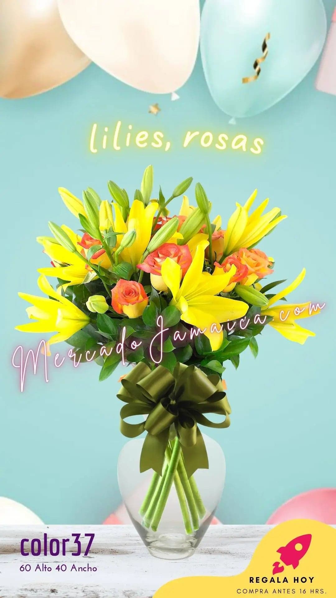 Arreglo 20 Rosas y Lilies Amarillas | CDMX