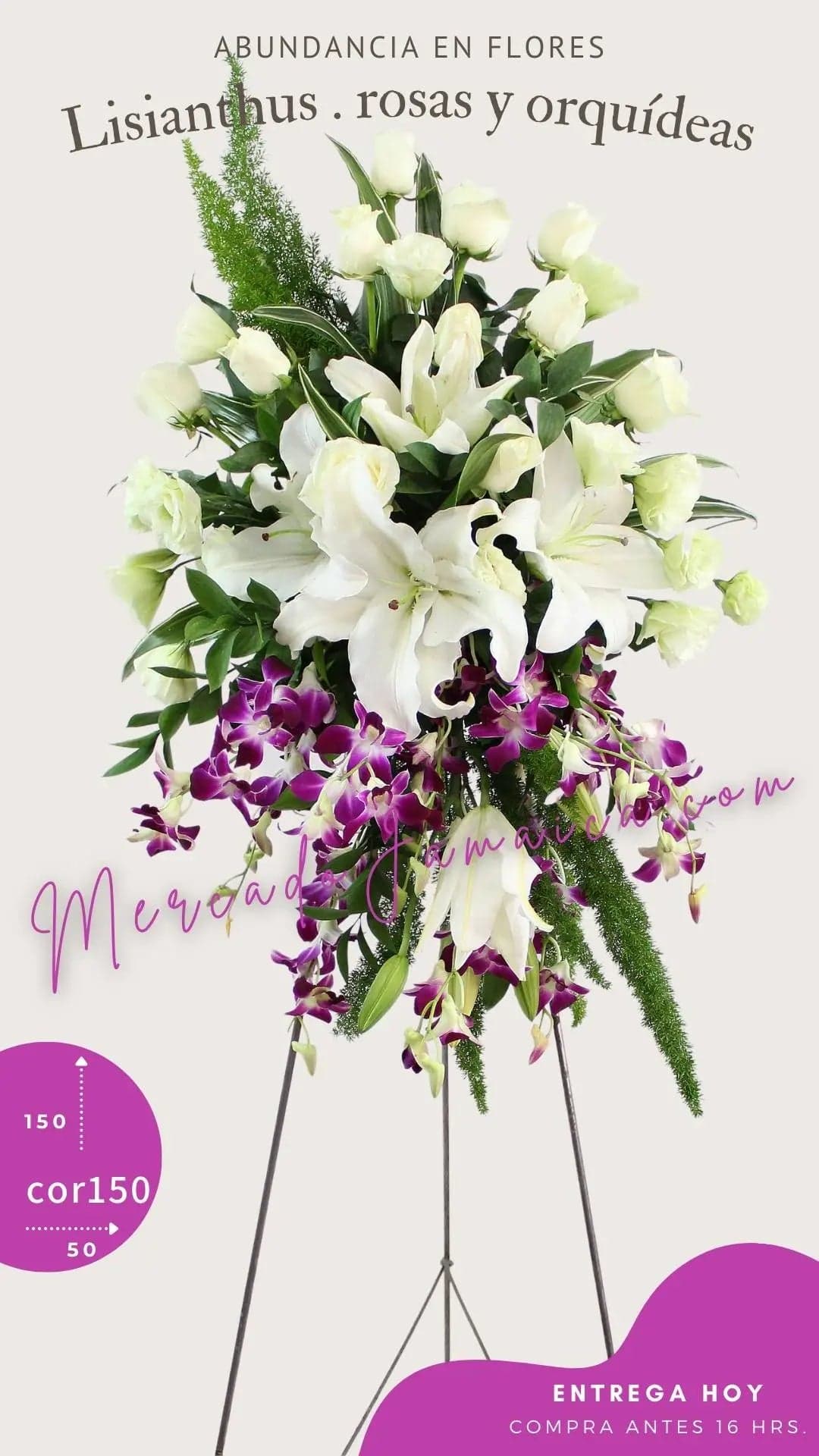Arreglo Fúnebre Lisianthus y Orquídeas CDMX
