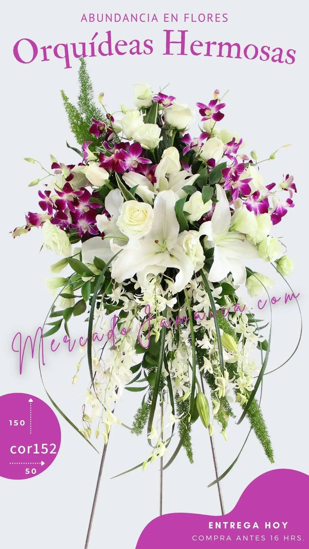 Arreglo Fúnebre Orquídeas y Rosas CDMX