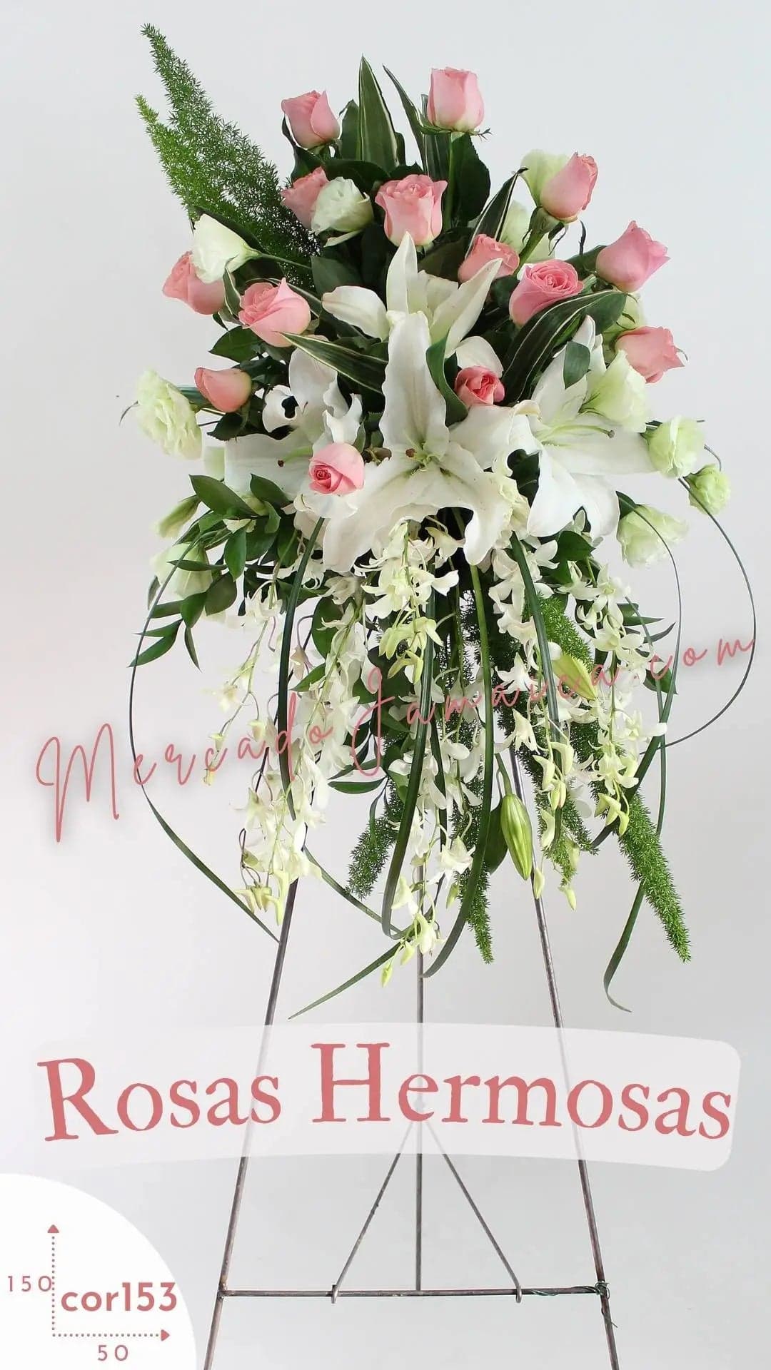 Medallón Fúnebre Rosas y Orquídeas CDMX