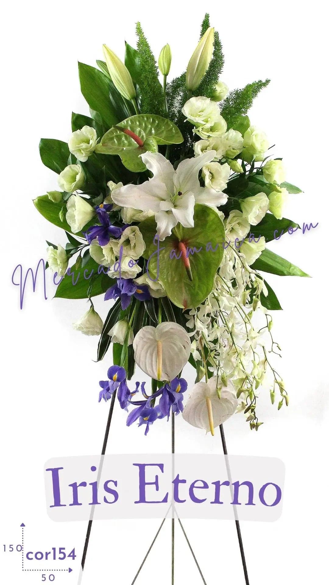 Medallón Fúnebre Iris Eterno con Orquídeas CDMX