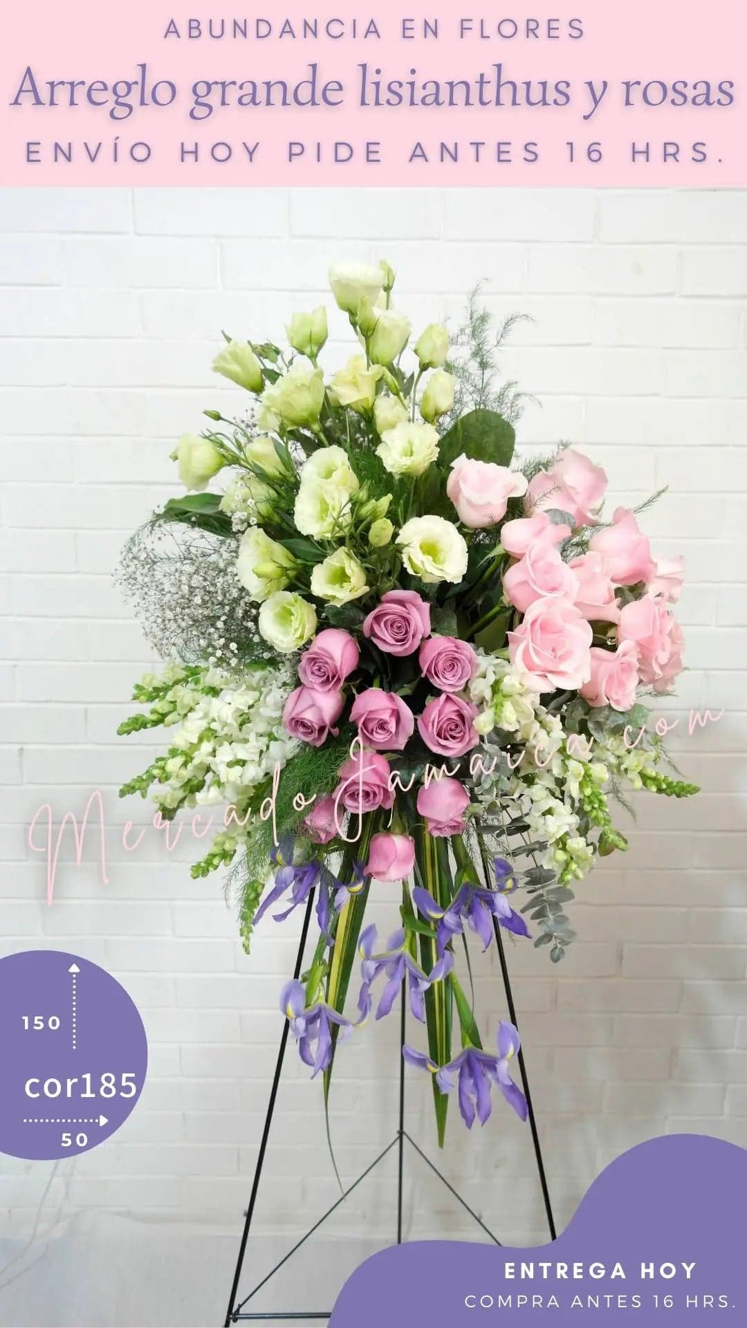 Arreglo Fúnebre Grande Rosas Moradas CDMX
