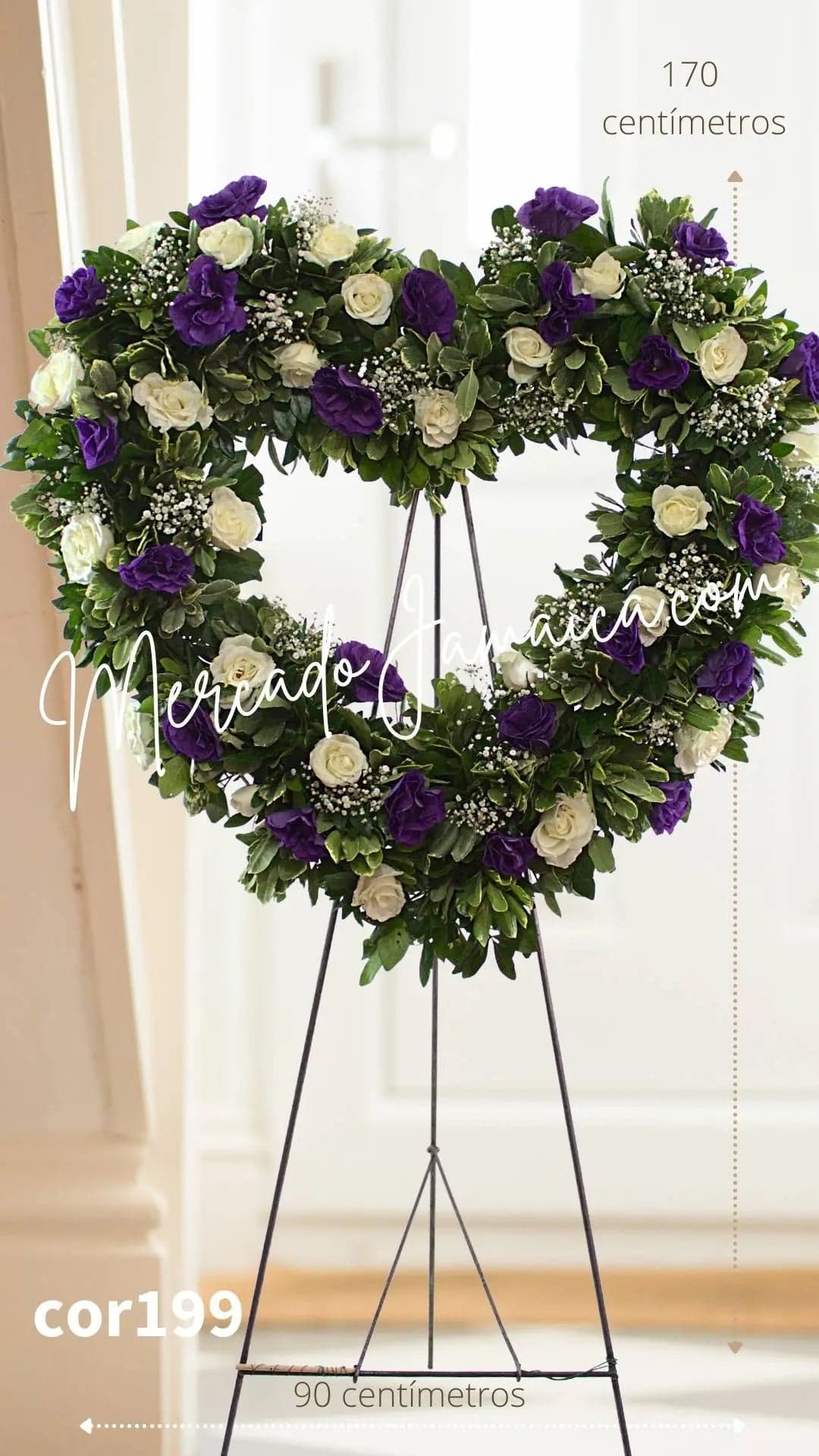 Corazón Fúnebre 24 Rosas Blancas y Lisianthus CDMX