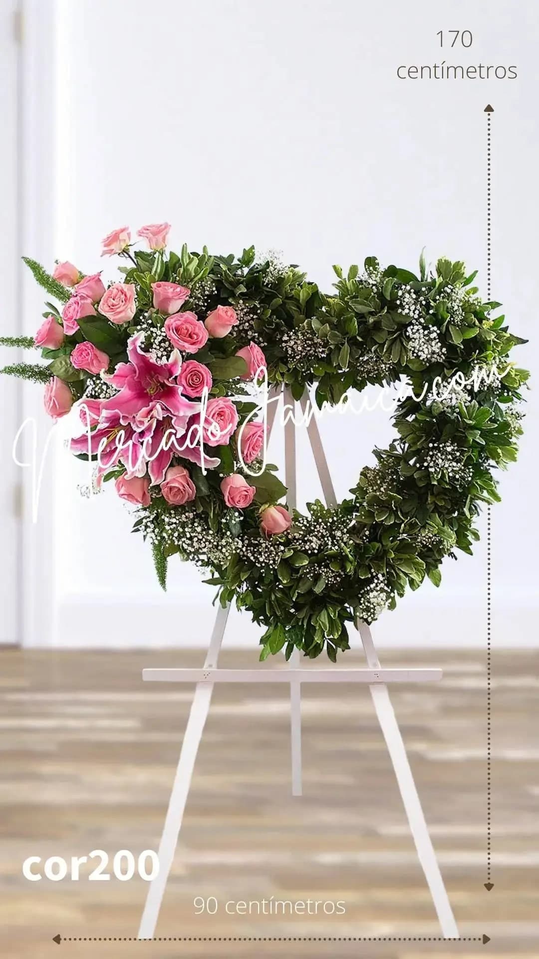 Corazón Fúnebre 24 Rosas Rosa y Acapulcos CDMX