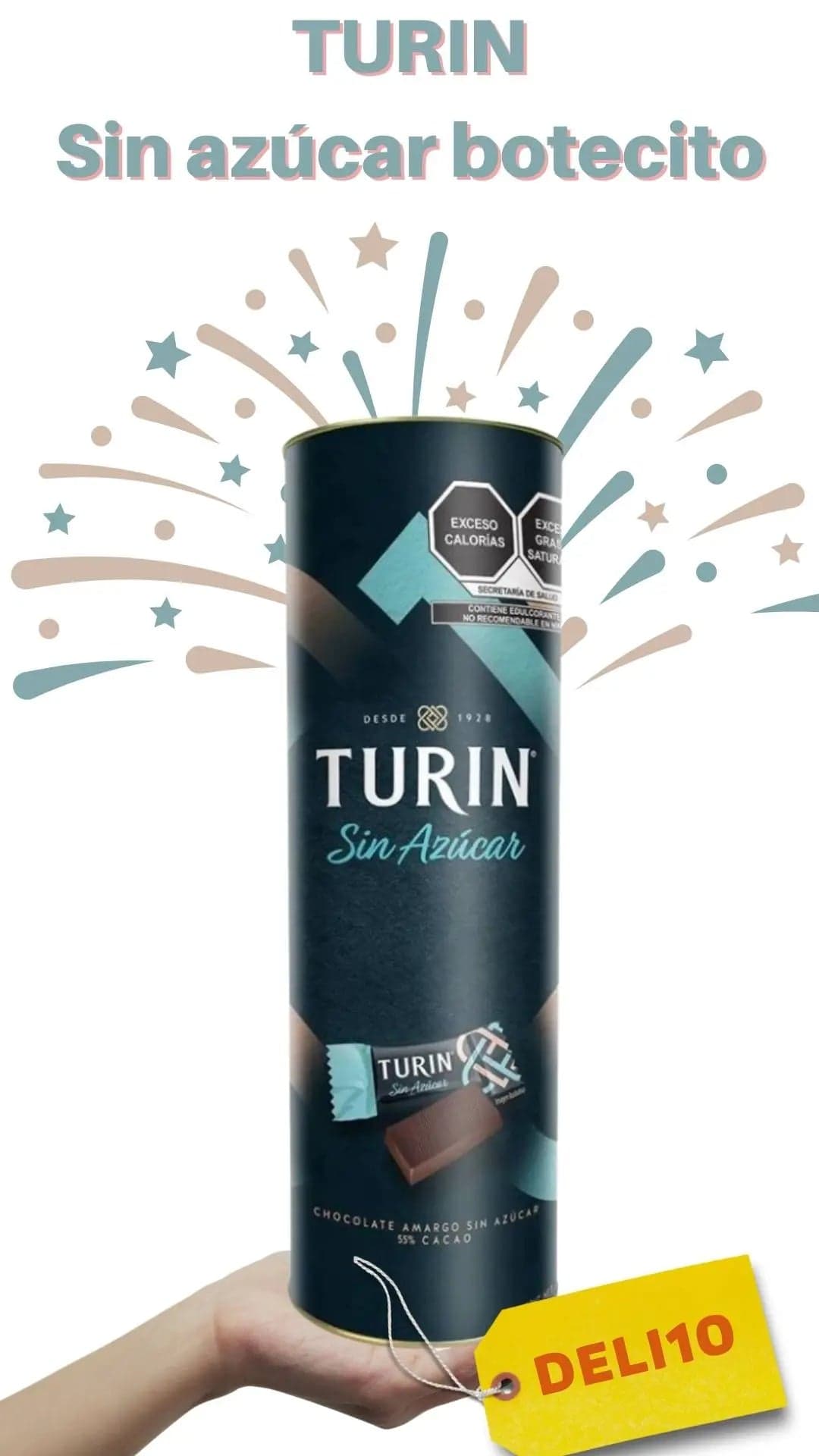 Chocolate Turín Sin Azúcar 55% Cacao 175g CDMX