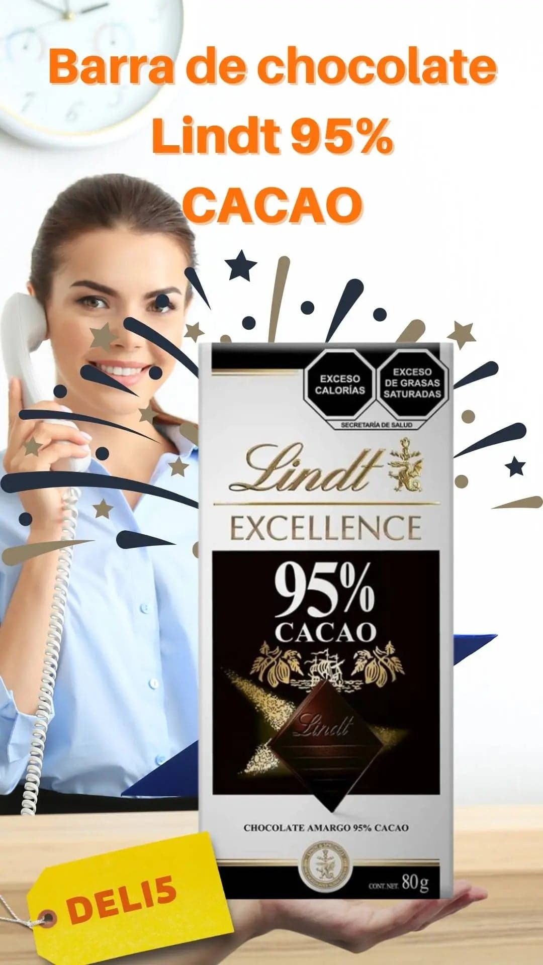 Tableta Lindt Excellence 95% Cocoa 80g CDMX