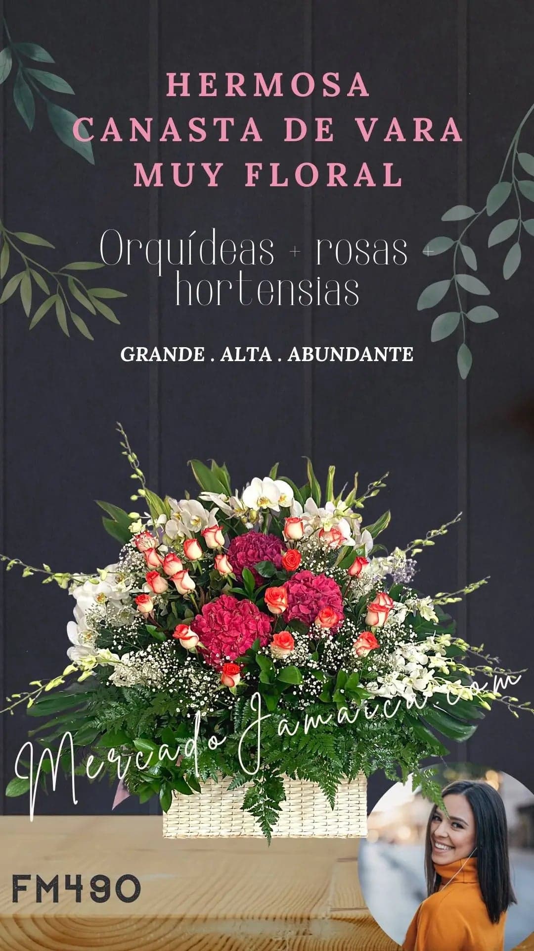 Canasta Orquídeas Blancas y Rosas CDMX a Domicilio