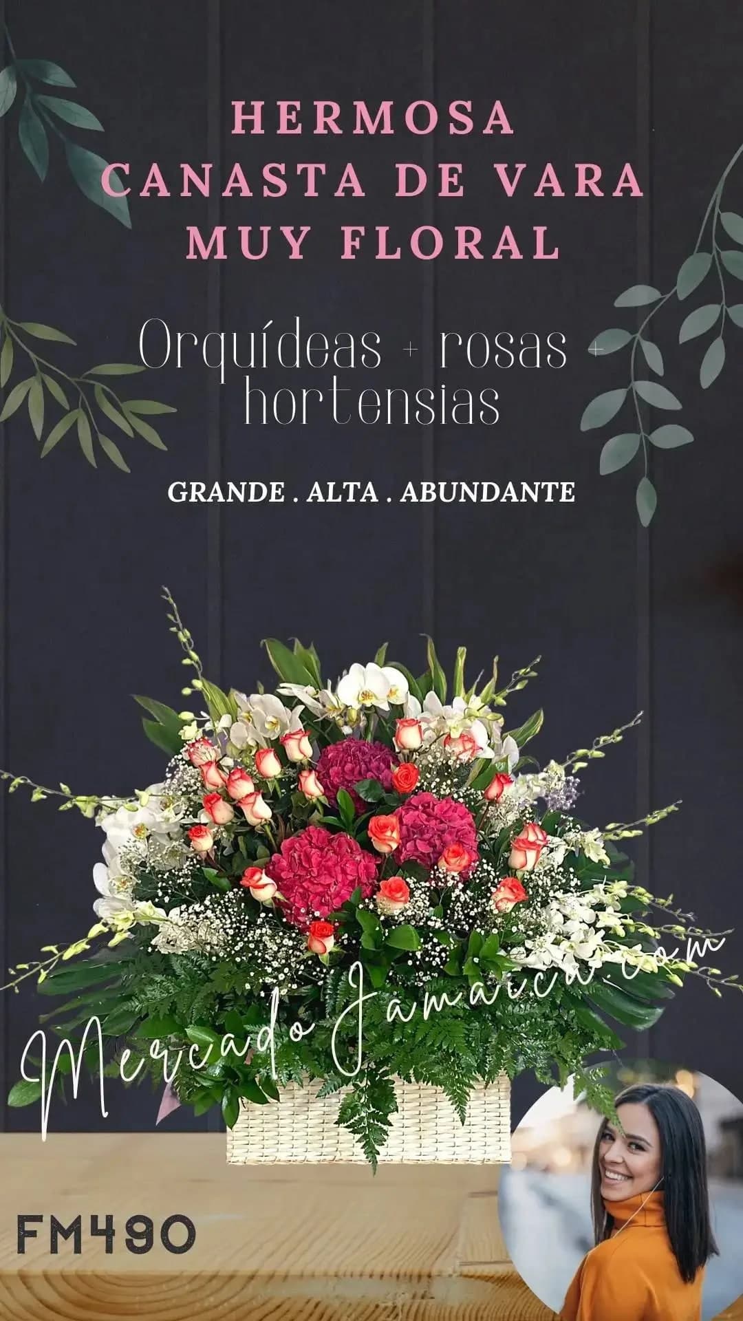 Canasta Orquídeas Blancas y Rosas CDMX a Domicilio