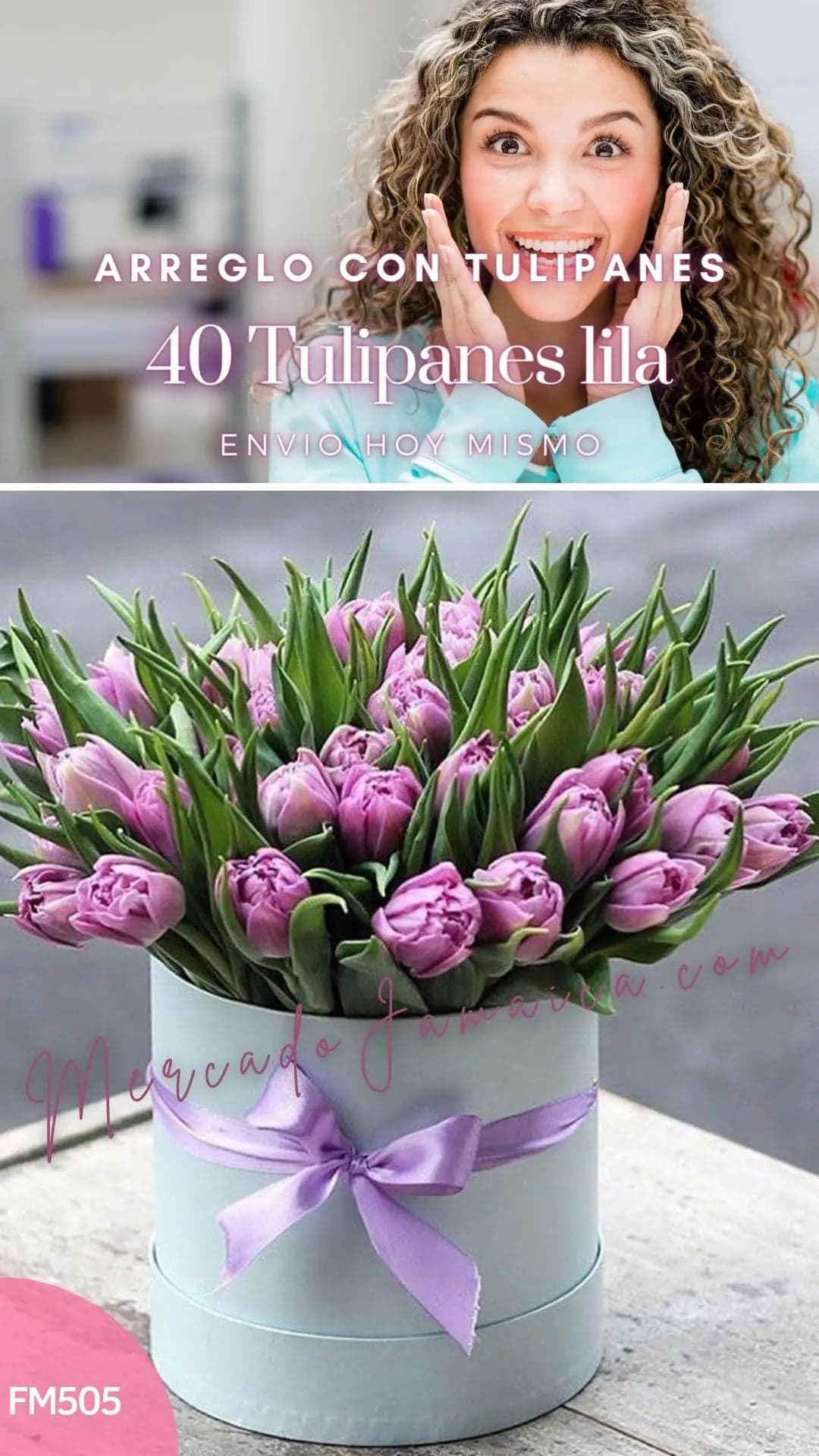 Caja con 40 Tulipanes Frescos a Domicilio CDMX