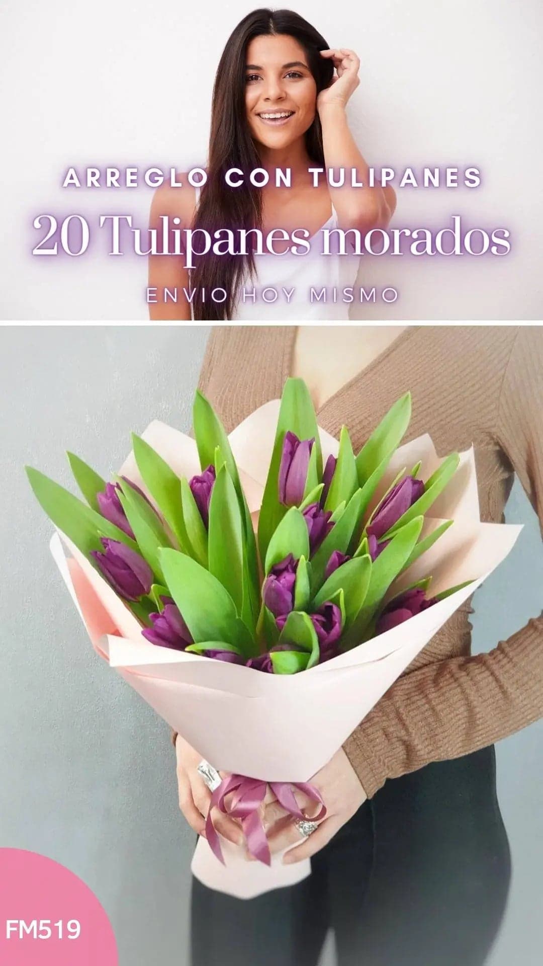 Ramo 20 Tulipanes Morados a Domicilio CDMX