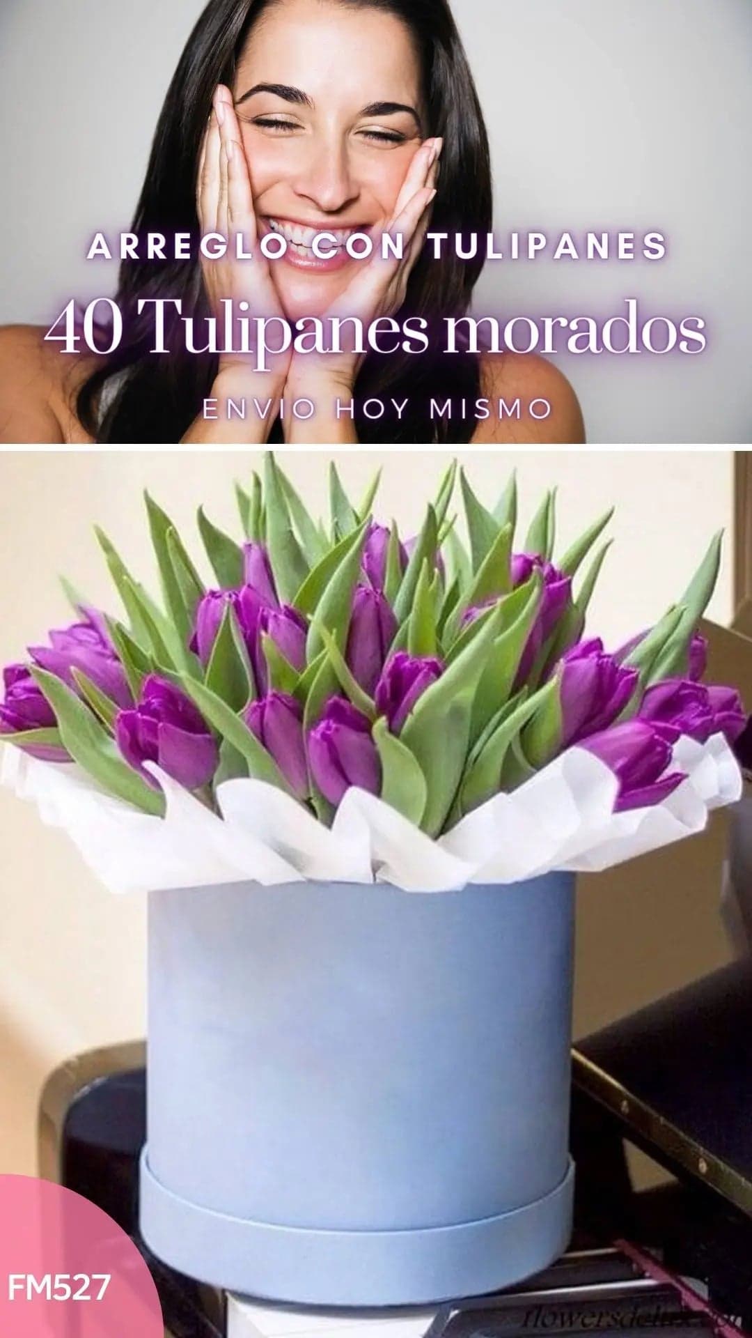 Caja 40 Tulipanes Morados a Domicilio CDMX
