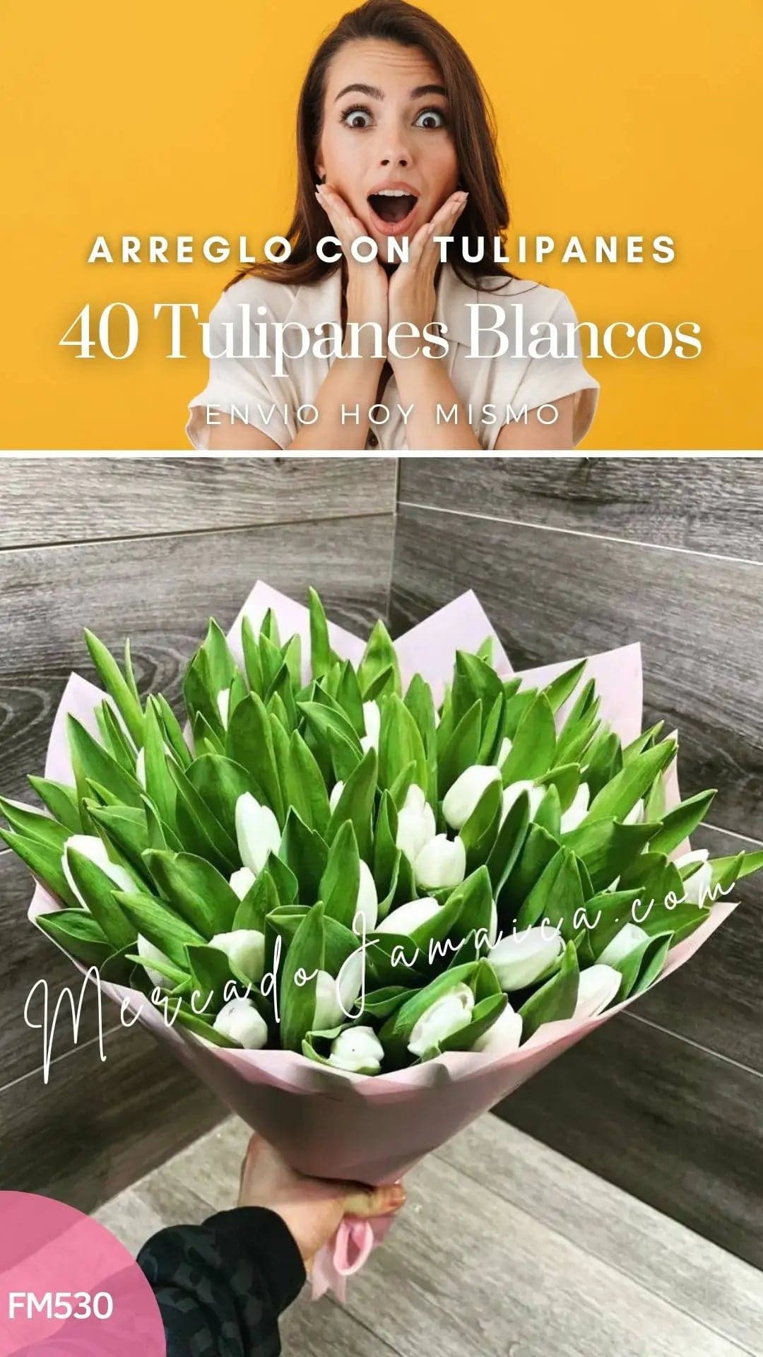 Ramo 40 Tulipanes Venezia Blancos | CDMX