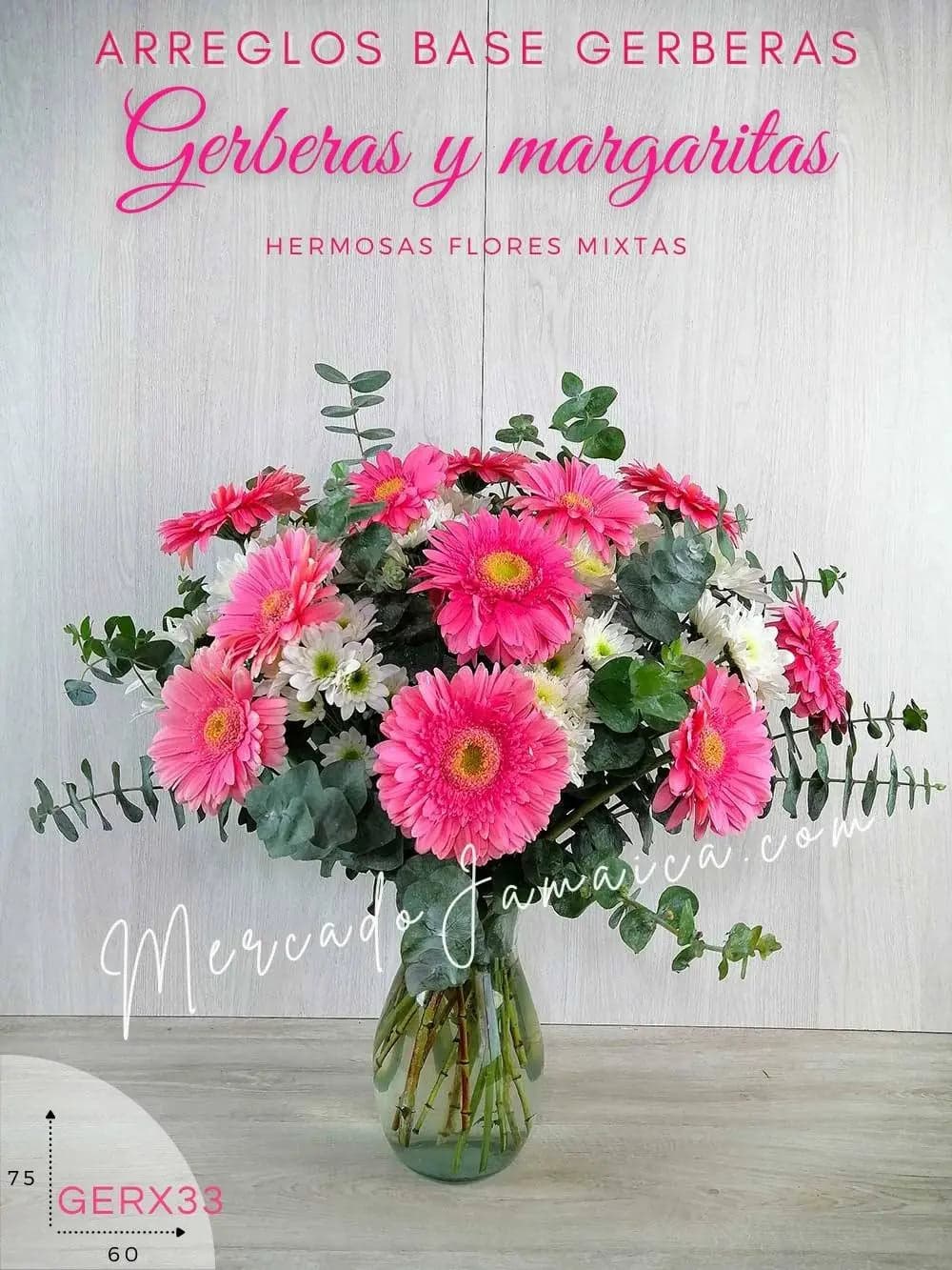 Arreglo 10 Gerberas Rosa y Margaritas CDMX