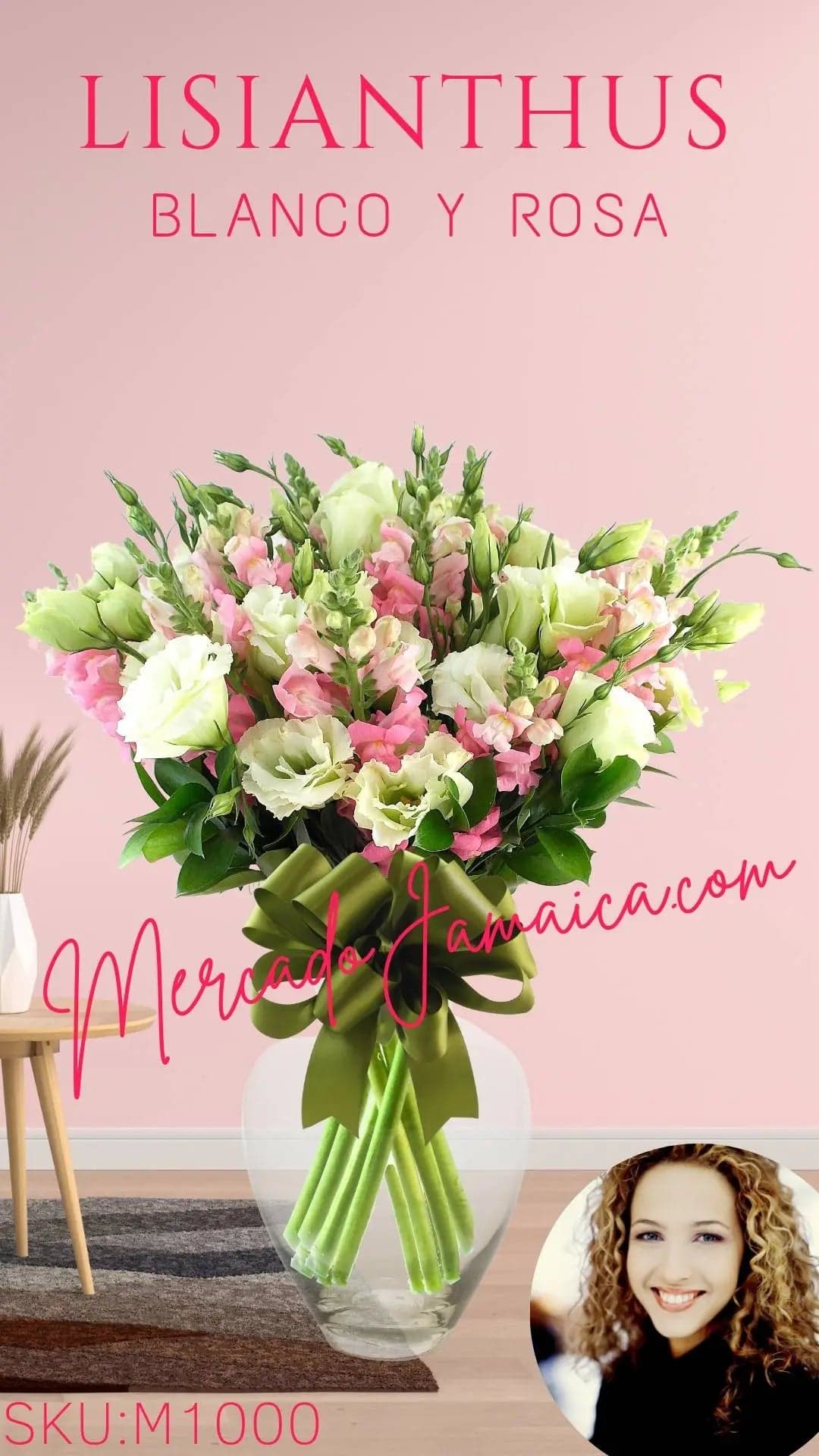 Arreglo Lisianthus Blanco y Snapdragon Rosa CDMX