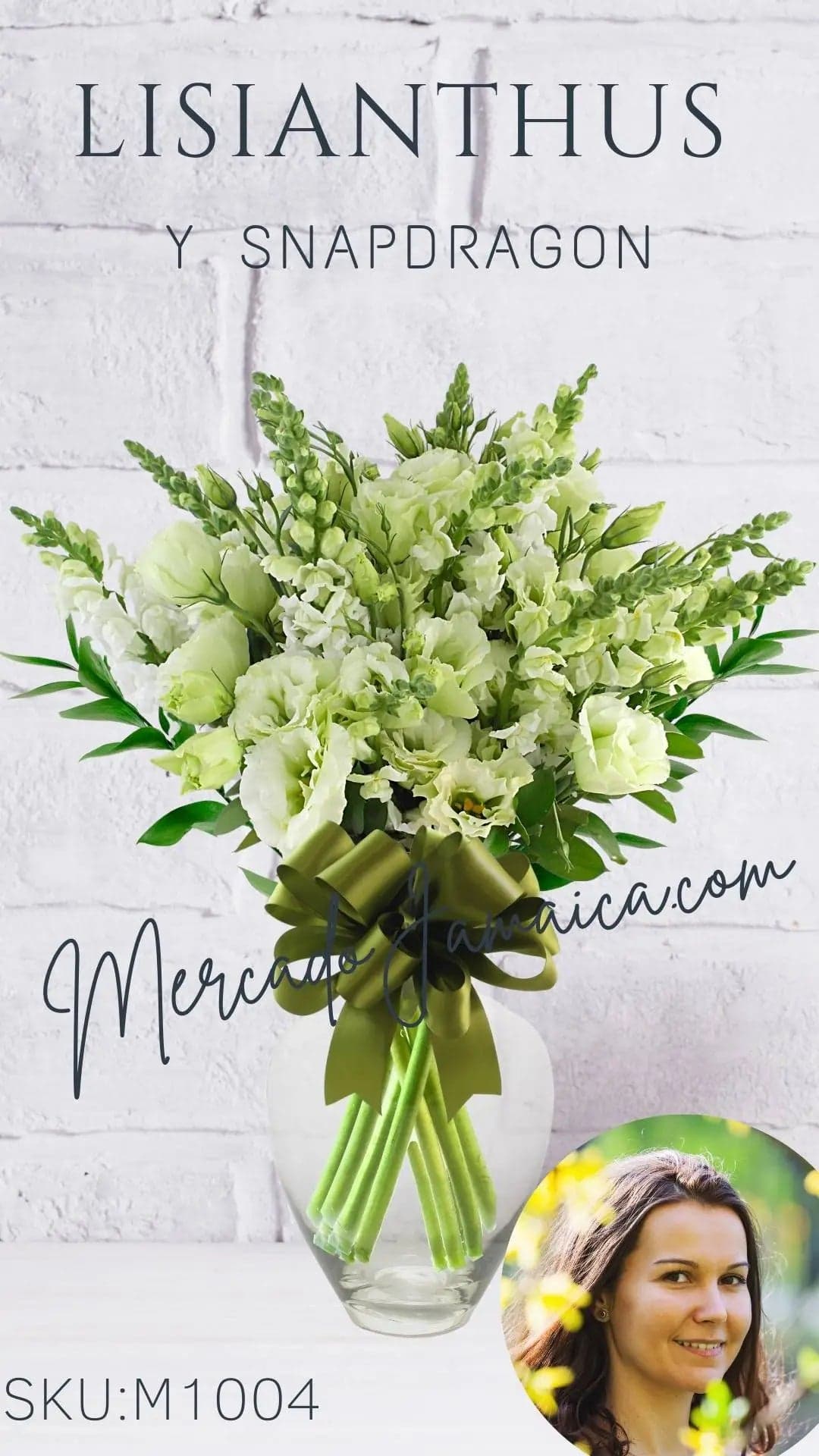 Arreglo Lisianthus Blanco en Jarrón · CDMX