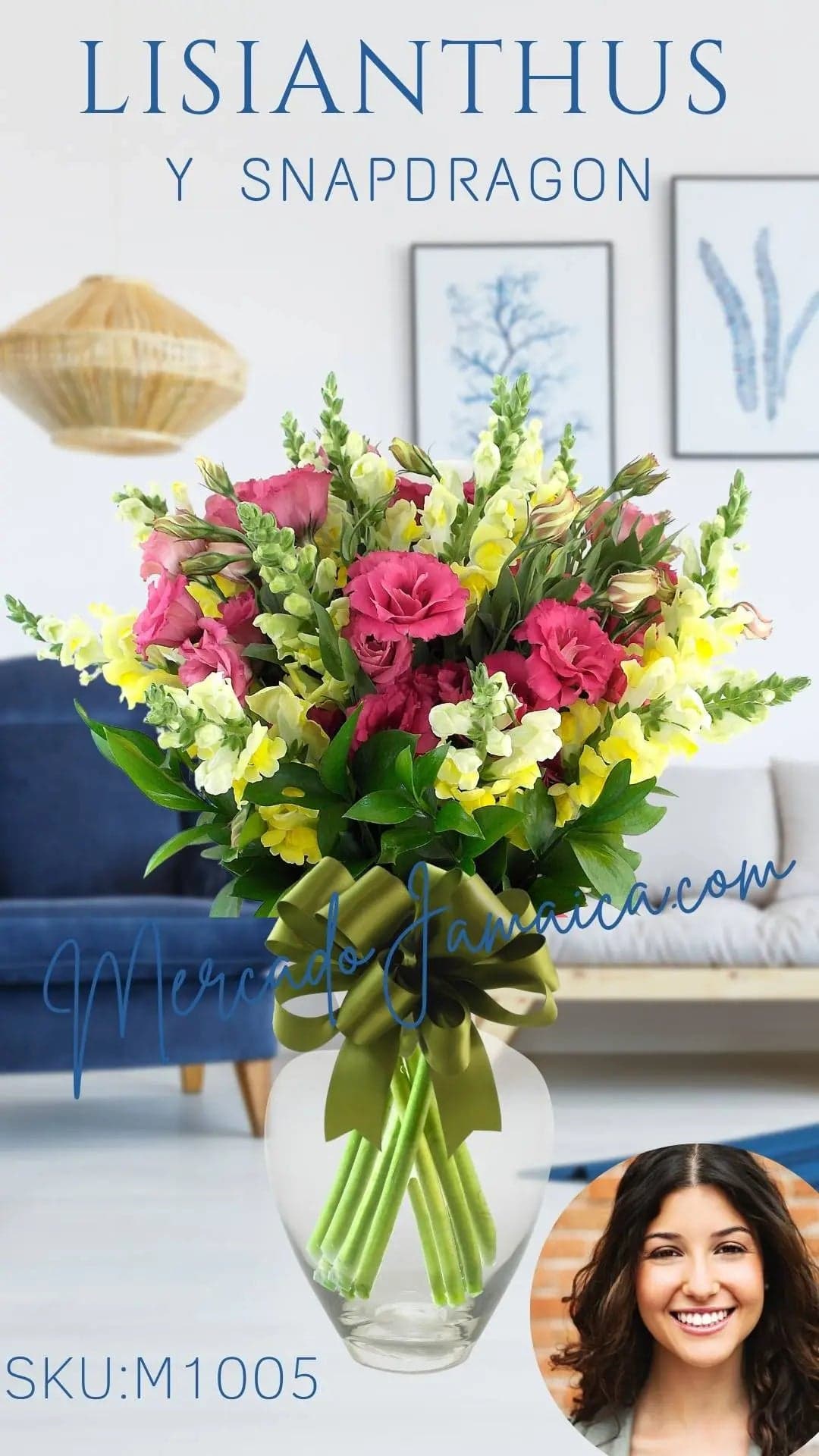 Arreglo Lisianthus Rosa y Snapdragon CDMX