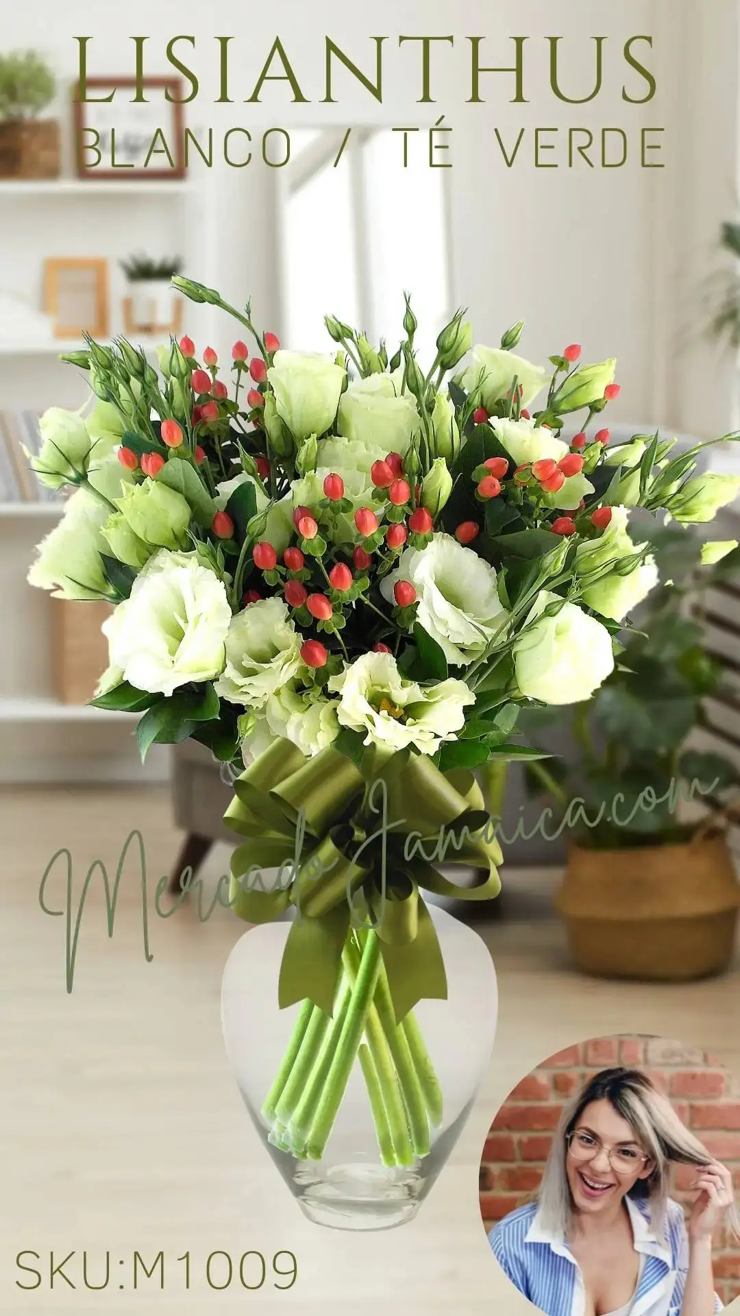 Arreglo Lisianthus Blanco o Té Verde CDMX