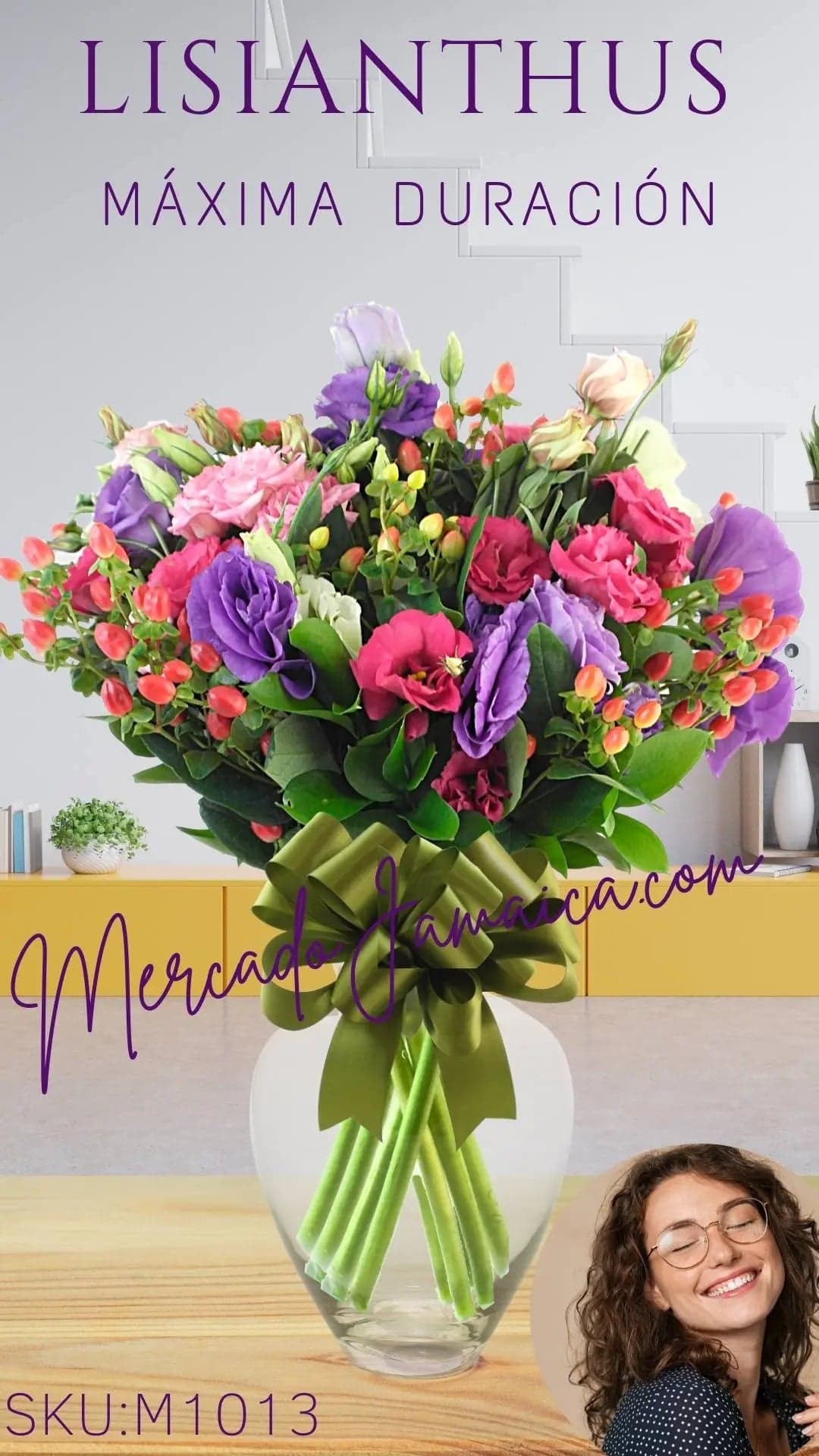 Arreglo Lisianthus Morado y Rosa Carmín CDMX