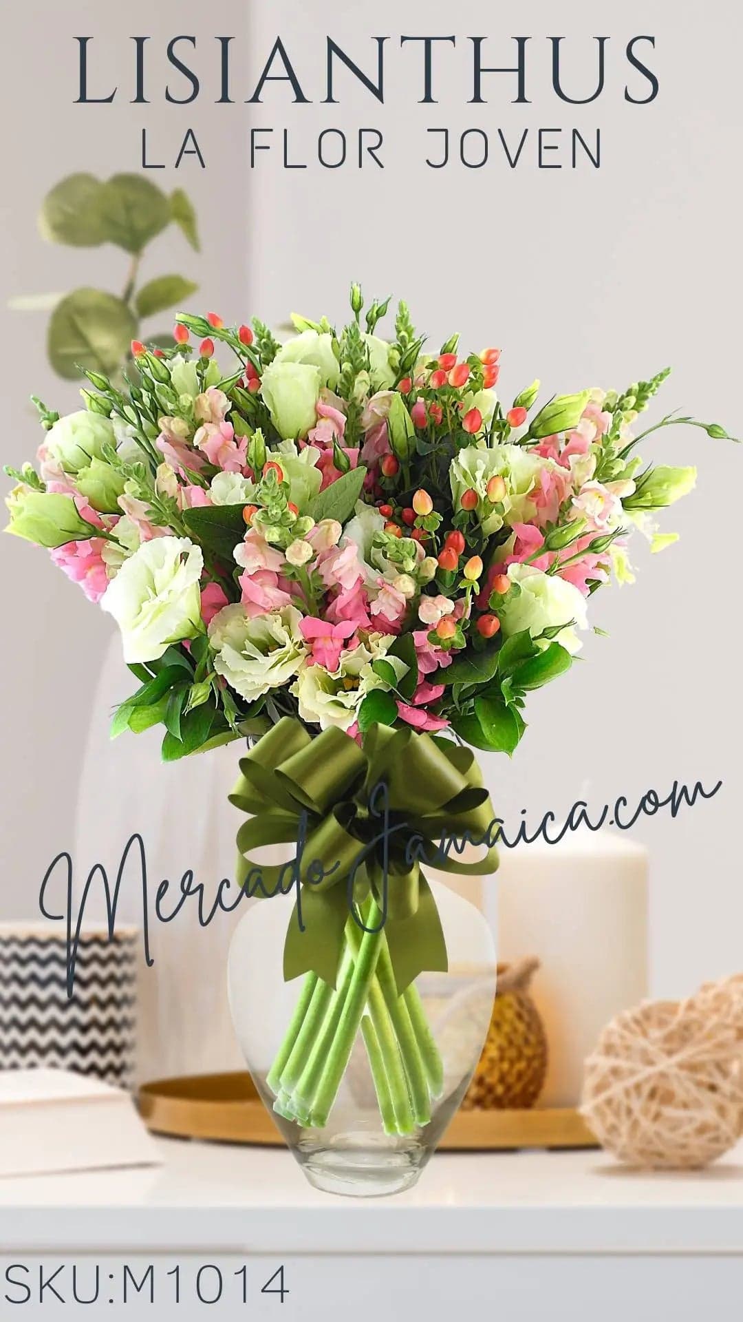 Arreglo Lisianthus Blanco en Jarrón · CDMX